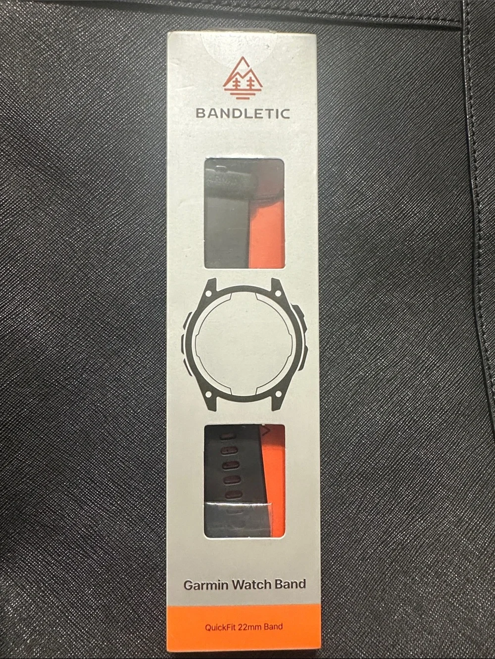 BANDLETIC Garmin QuickFit 22mm Watch Band in Black.